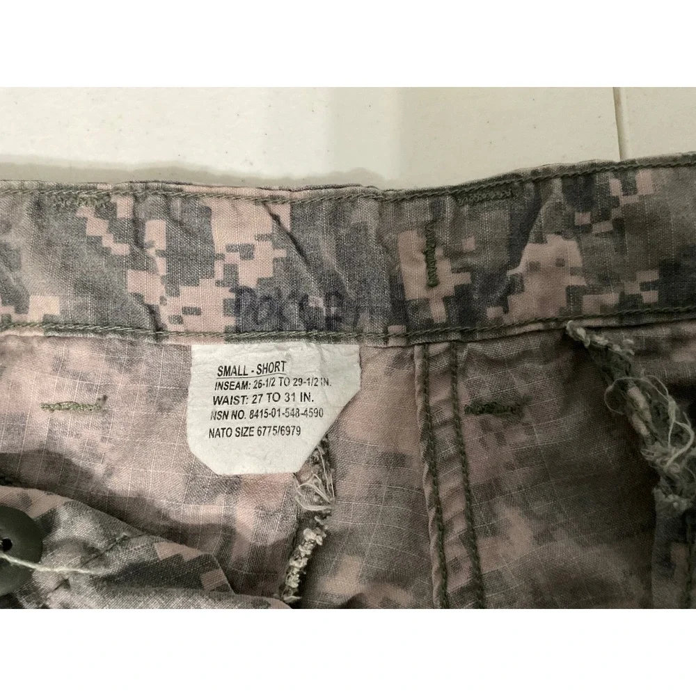 Military Issue ACU Camo Cargo Pants Small Short Tactical Ripstop Trousers